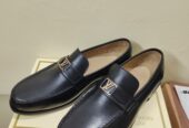 Handmade Premium Quality Black Calf Leather Slip on Loafers Shoes For Men’s