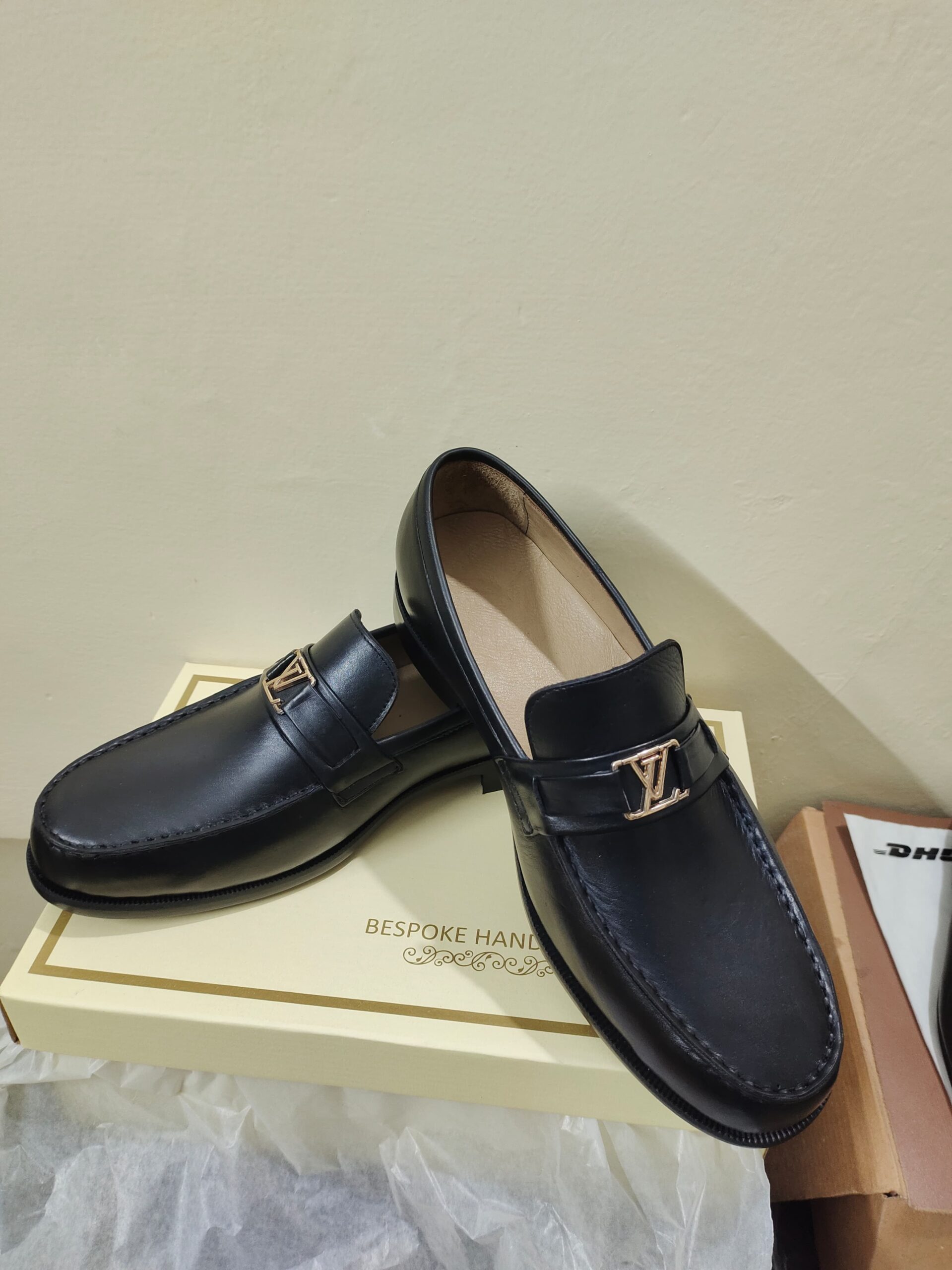 Handmade Premium Quality Black Calf Leather Slip on Loafers Shoes For Men’s