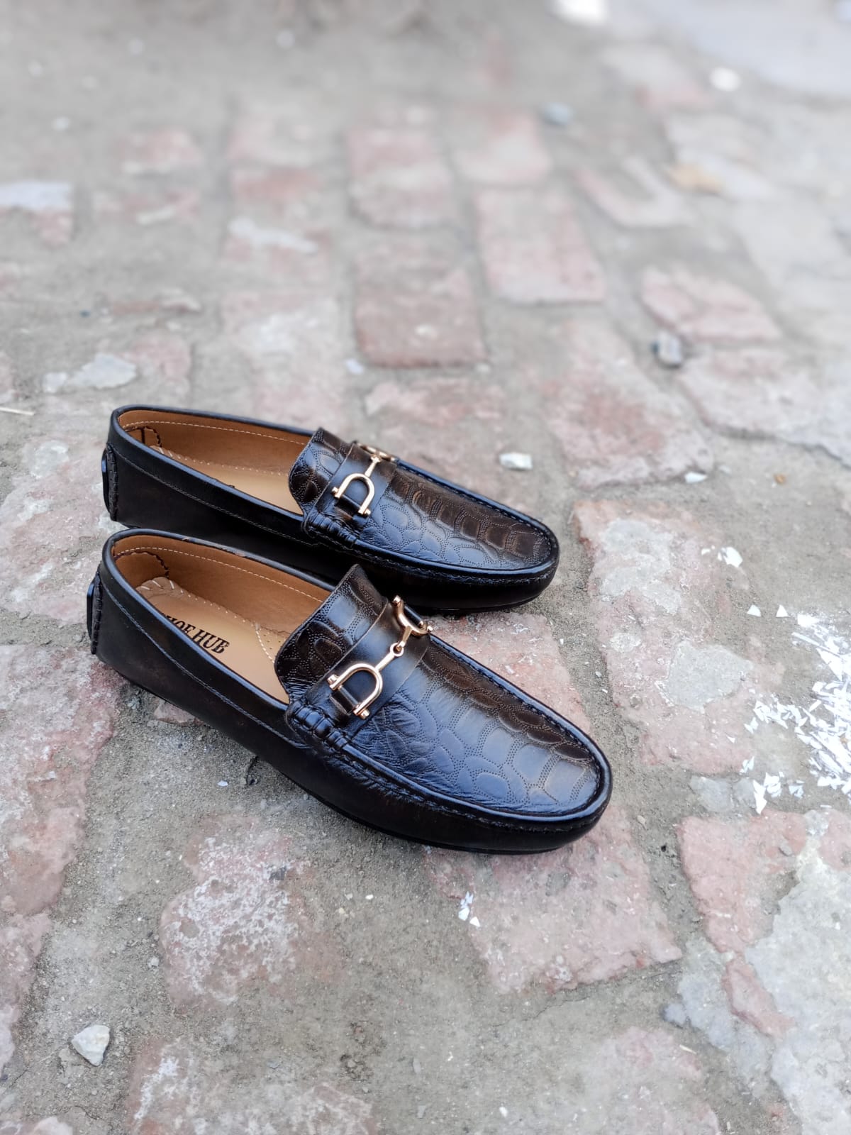 Brown leather loafers Moccasin Shoes For Men