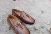 Brown Leather loafers Moccasin Shoes For Men