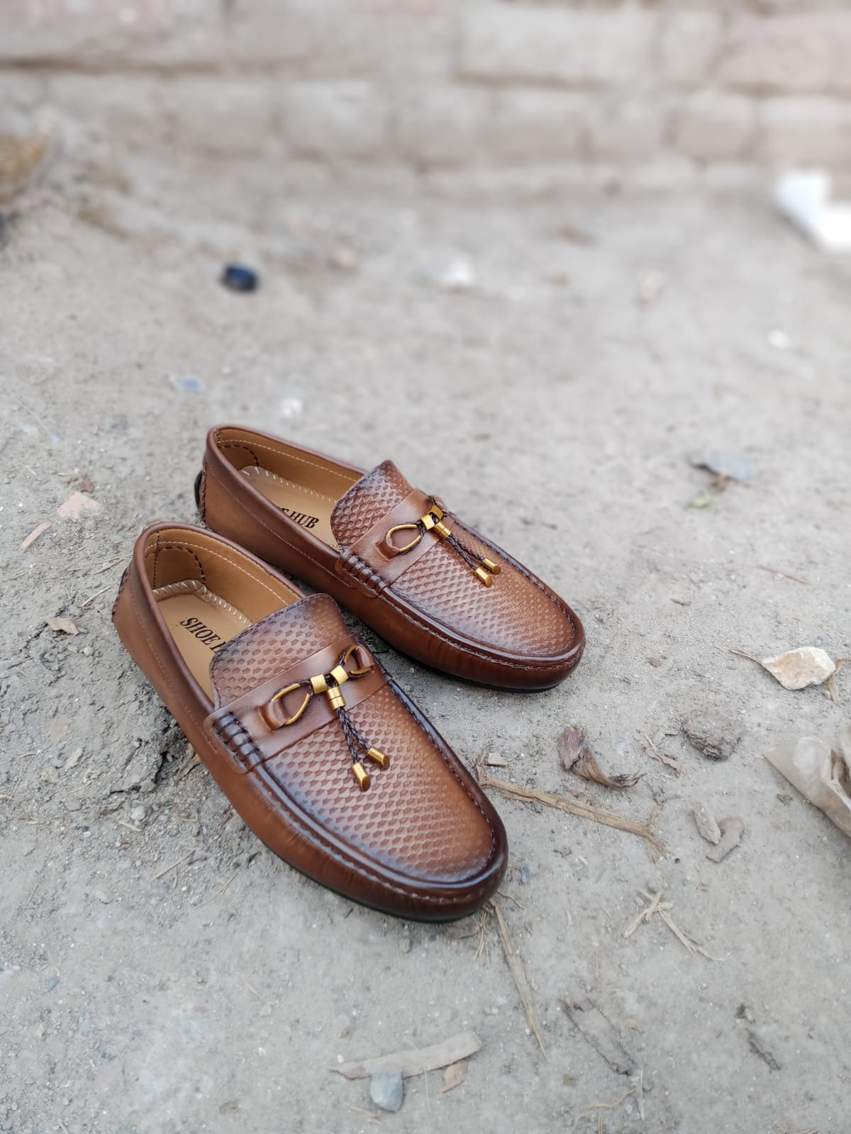 Brown Leather loafers Moccasin Shoes For Men
