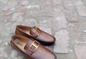 Brown leather loafers Moccasin Shoes For Men