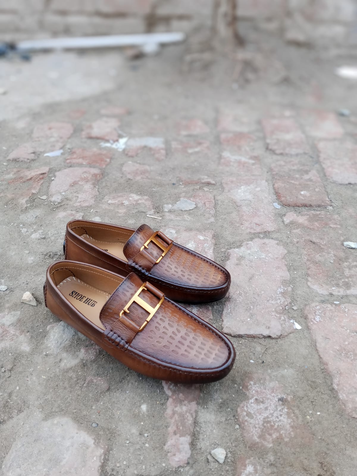 Brown leather loafers Moccasin Shoes For Men