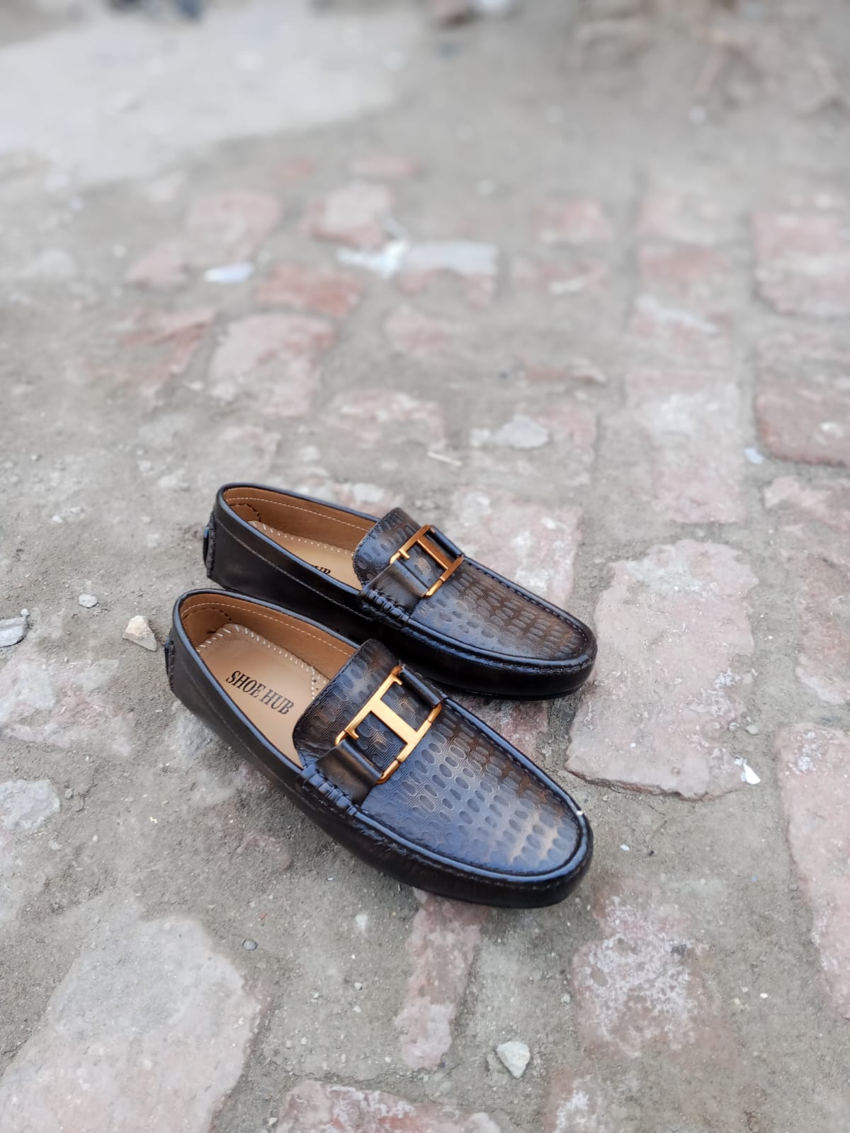 Brown leather loafers Moccasin Shoes For Men