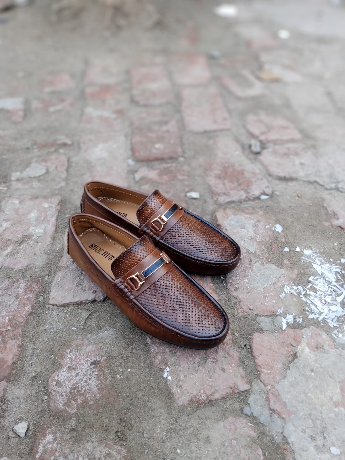 Brown leather loafers Moccasin Shoes For Men