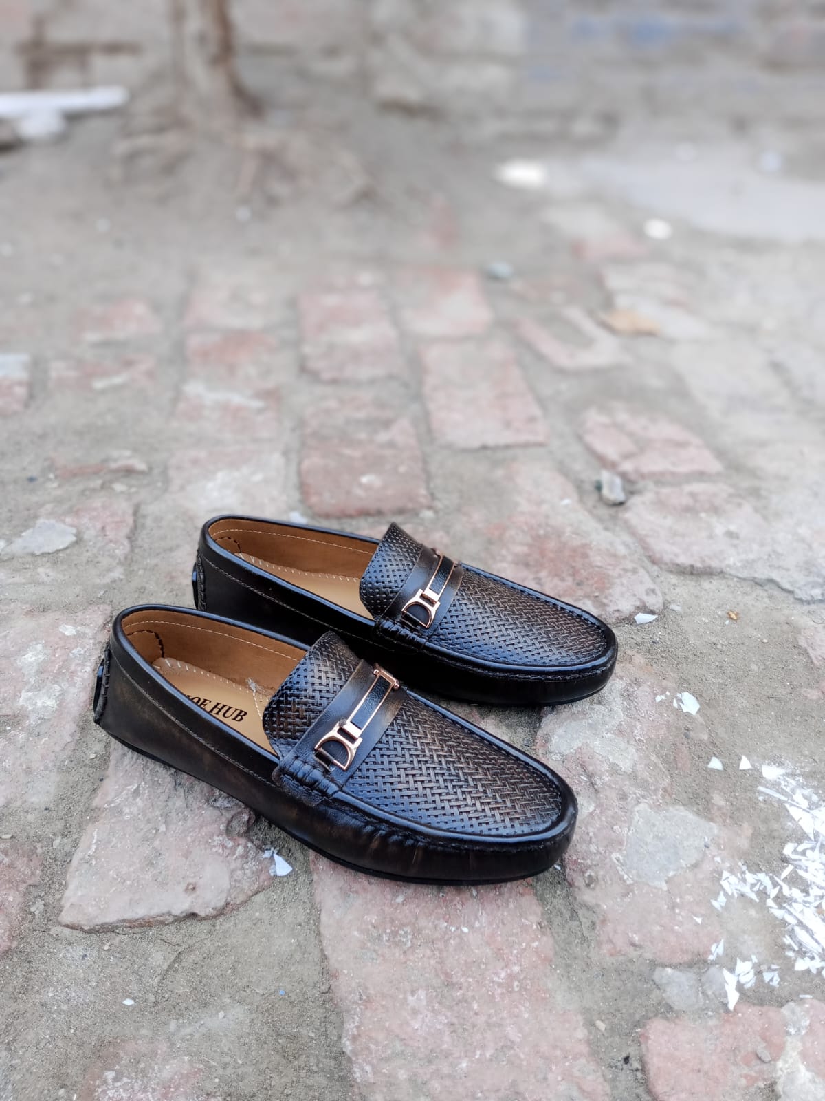 Brown leather loafers Moccasin Shoes For Men