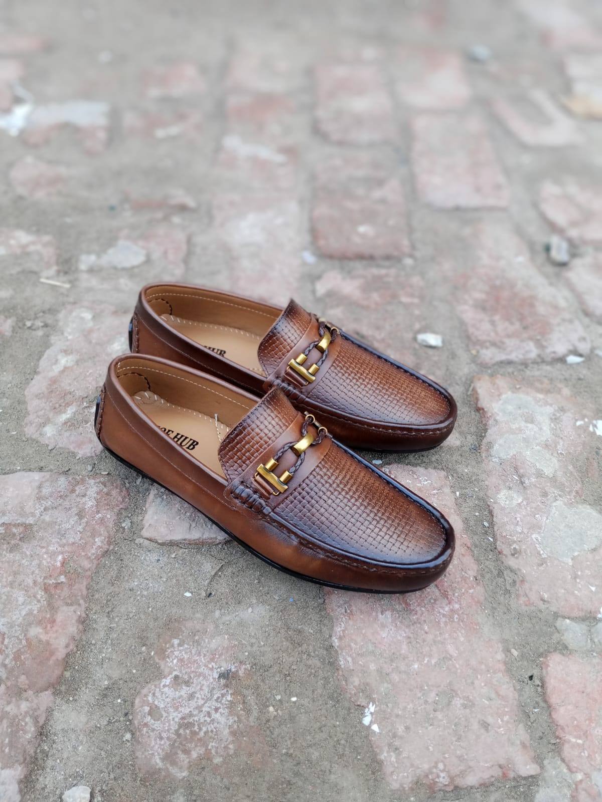 Brown leather loafers Moccasin Shoes For Men