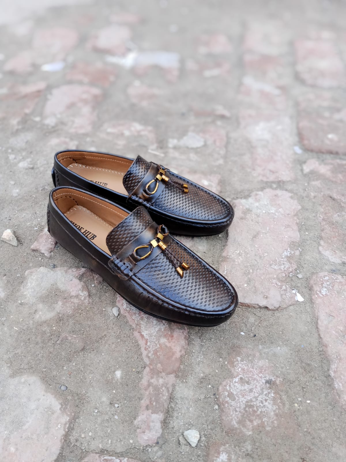 Brown Leather loafers Moccasin Shoes For Men