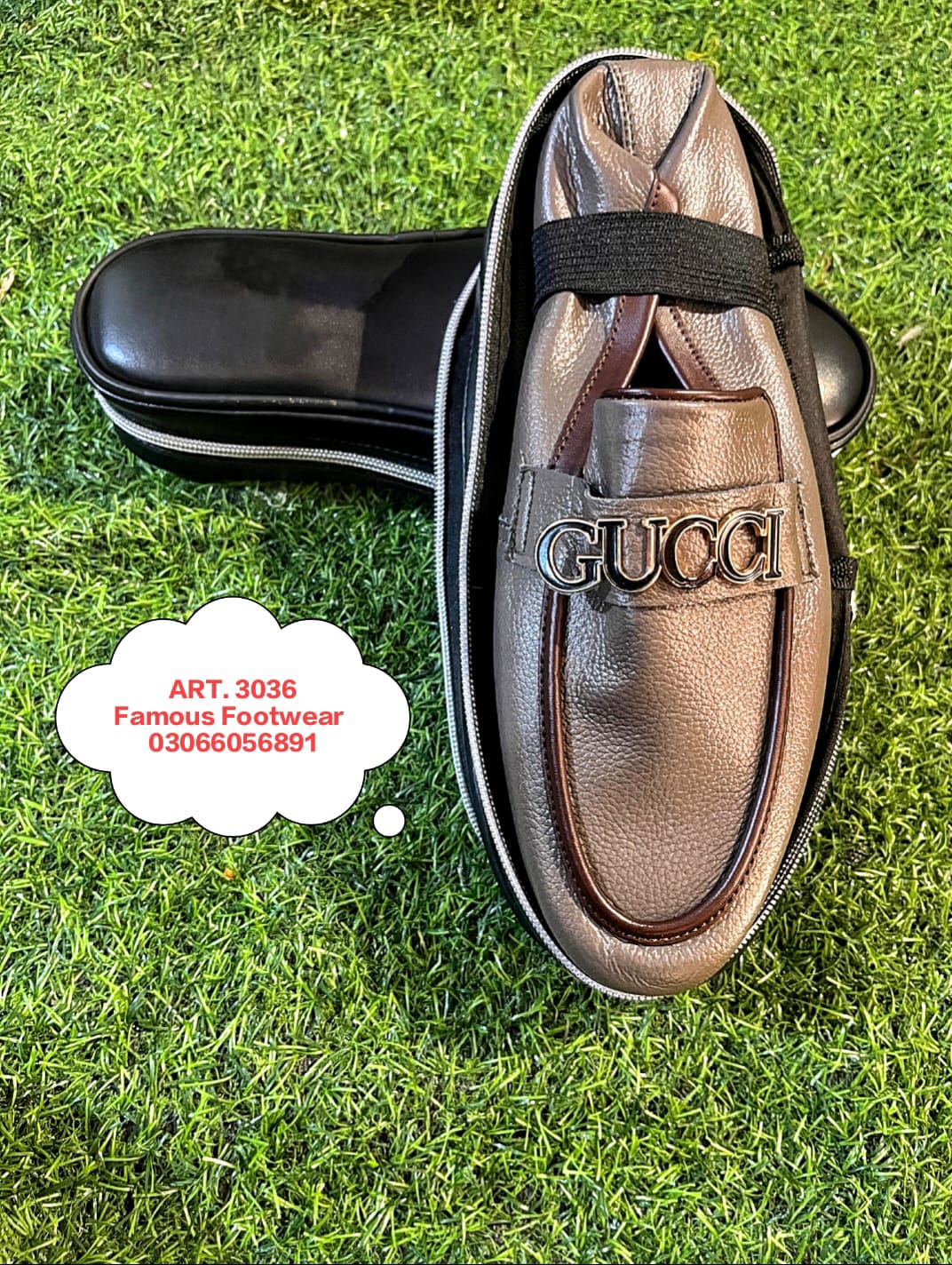 Famous Footwear, Leather Loafers – Polished Men’s Dress Shoes with Metal Ornament, Perfect for Office & Formal Events