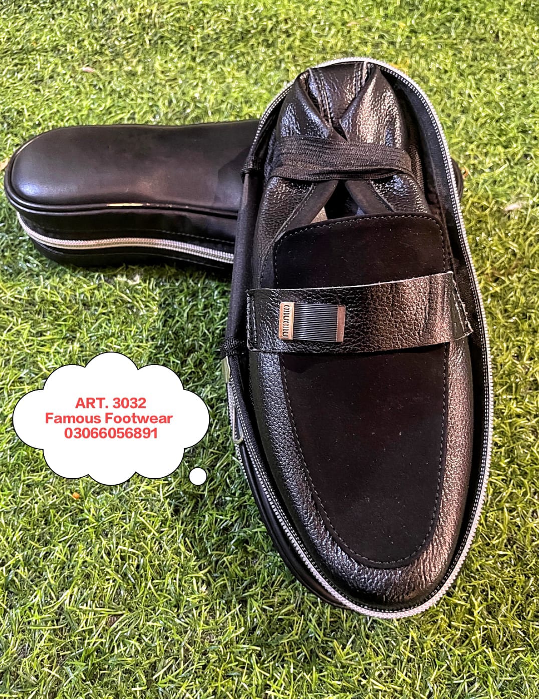 Famous Footwear, Leather Loafers – Polished Men’s Dress Shoes with Metal Ornament, Perfect for Office & Formal Events