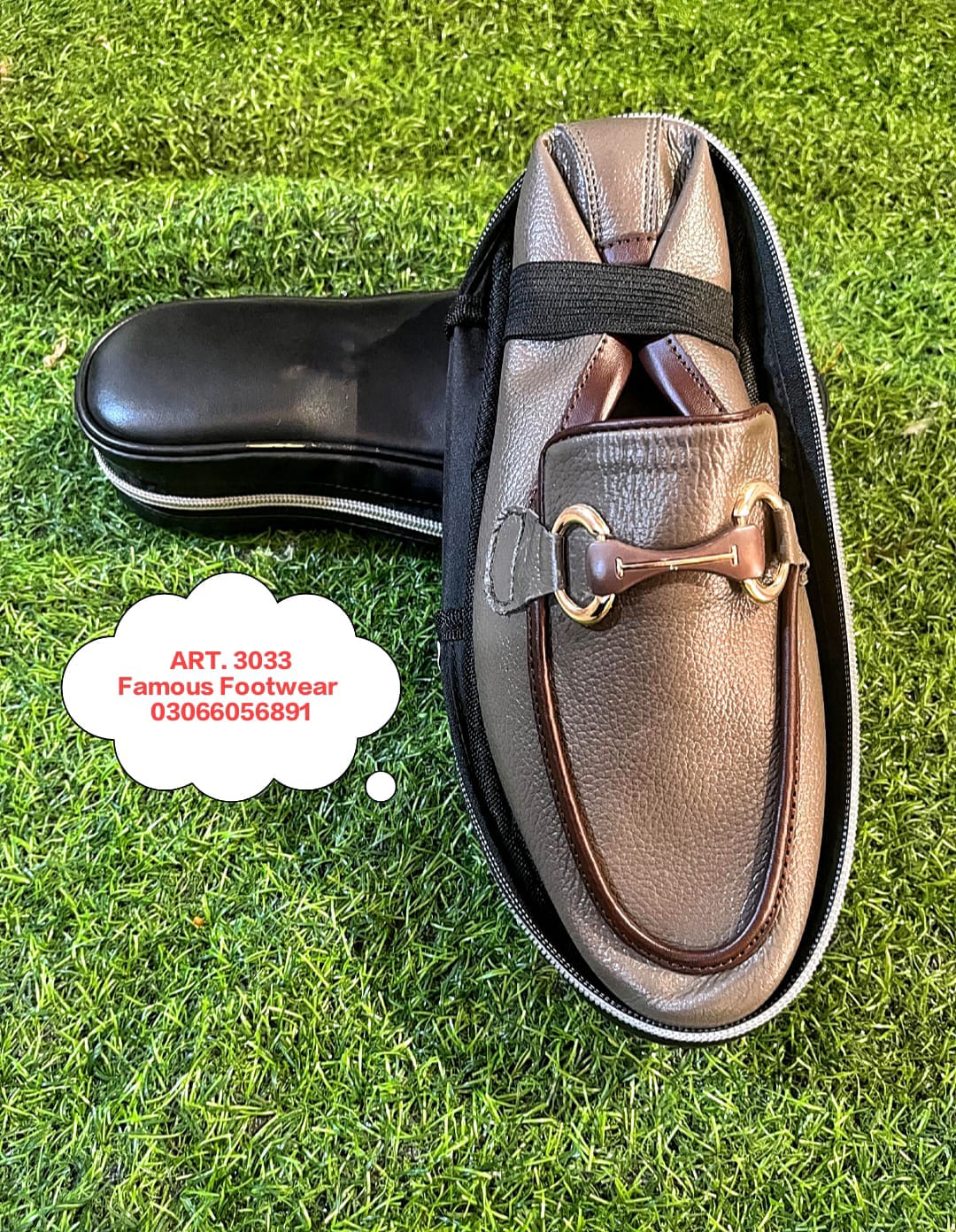 Famous Footwear, Leather Loafers – Polished Men’s Dress Shoes with Metal Ornament, Perfect for Office & Formal Events