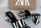 Zebra Triangle Heels combo