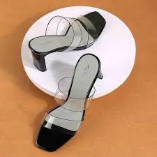 FASHION STEP Ruby Transperent Heels (Black)