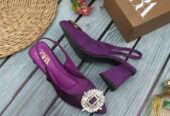 FASHION STEP Triangle Zara Heels – (Purple)