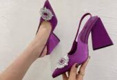 FASHION STEP Triangle Zara Heels – (Purple)