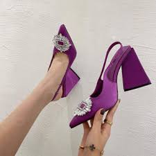 FASHION STEP Triangle Zara Heels – (Purple)