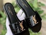 Women’s flats slippers YSL CROCODILE FLAT ( BLACK)