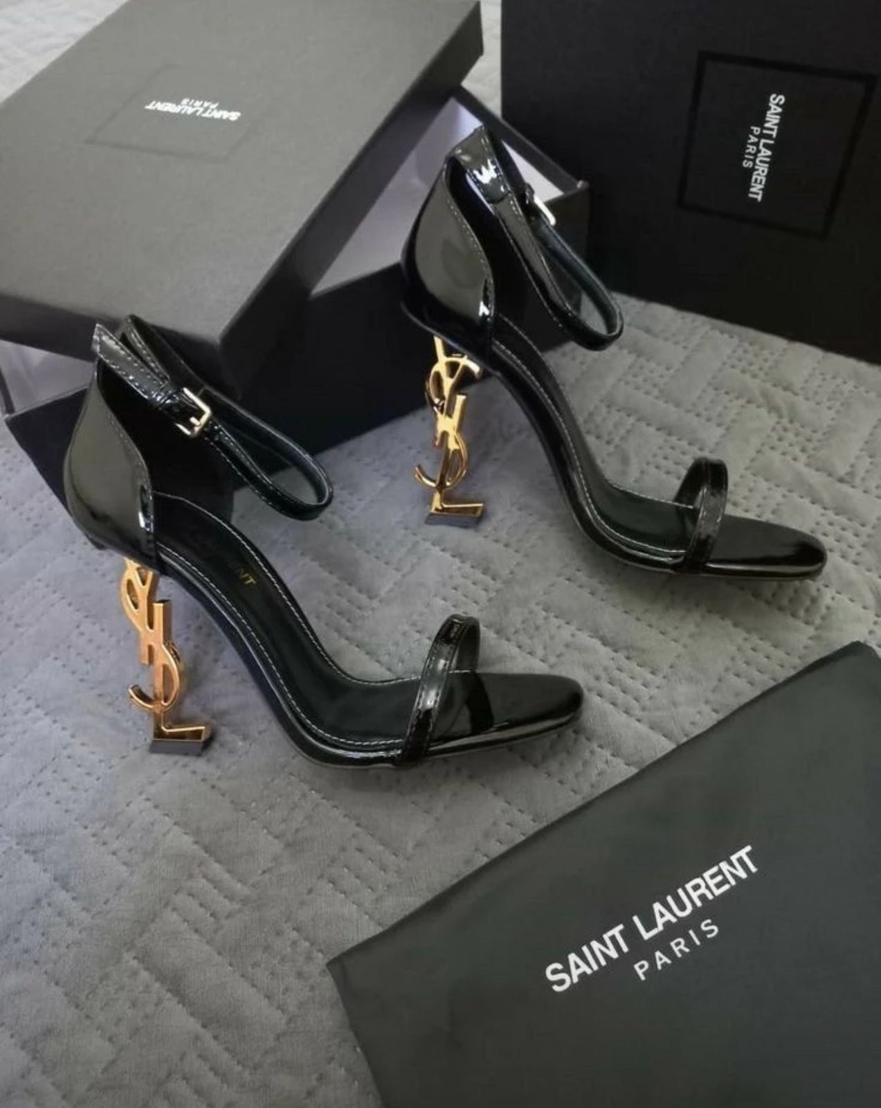 Lv+ysl long heel sandals