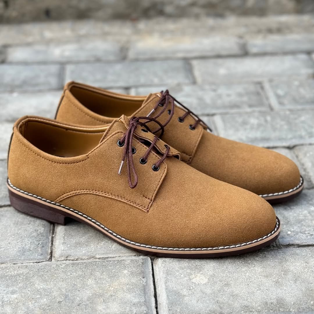 Handmade Sueded Brown mens Lace Shoes