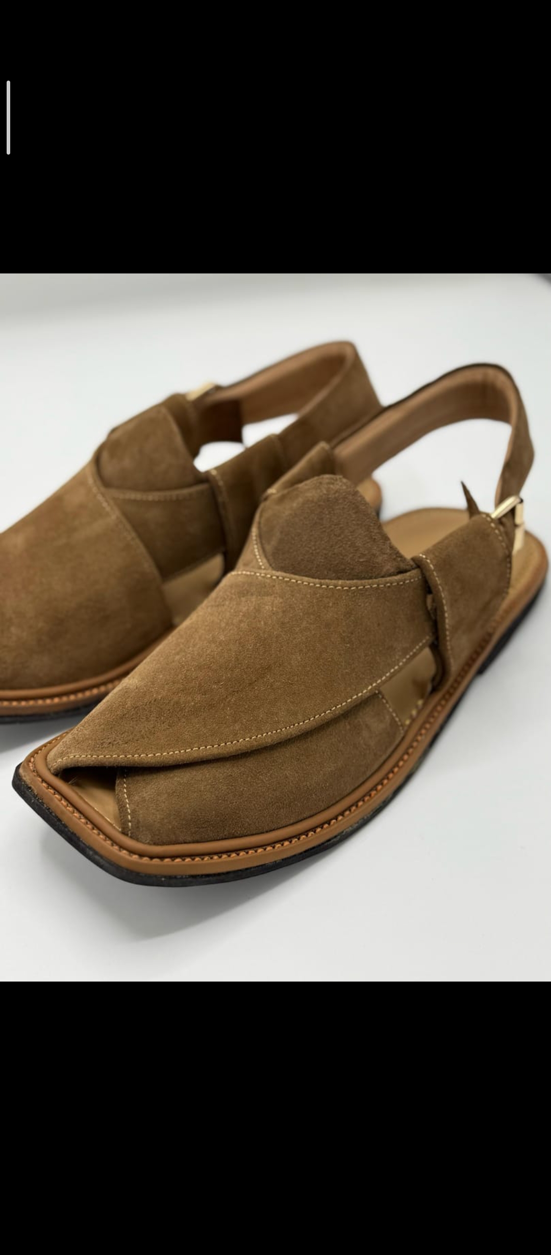 *Suede Traditional men’s Camel Peshawari Chappal