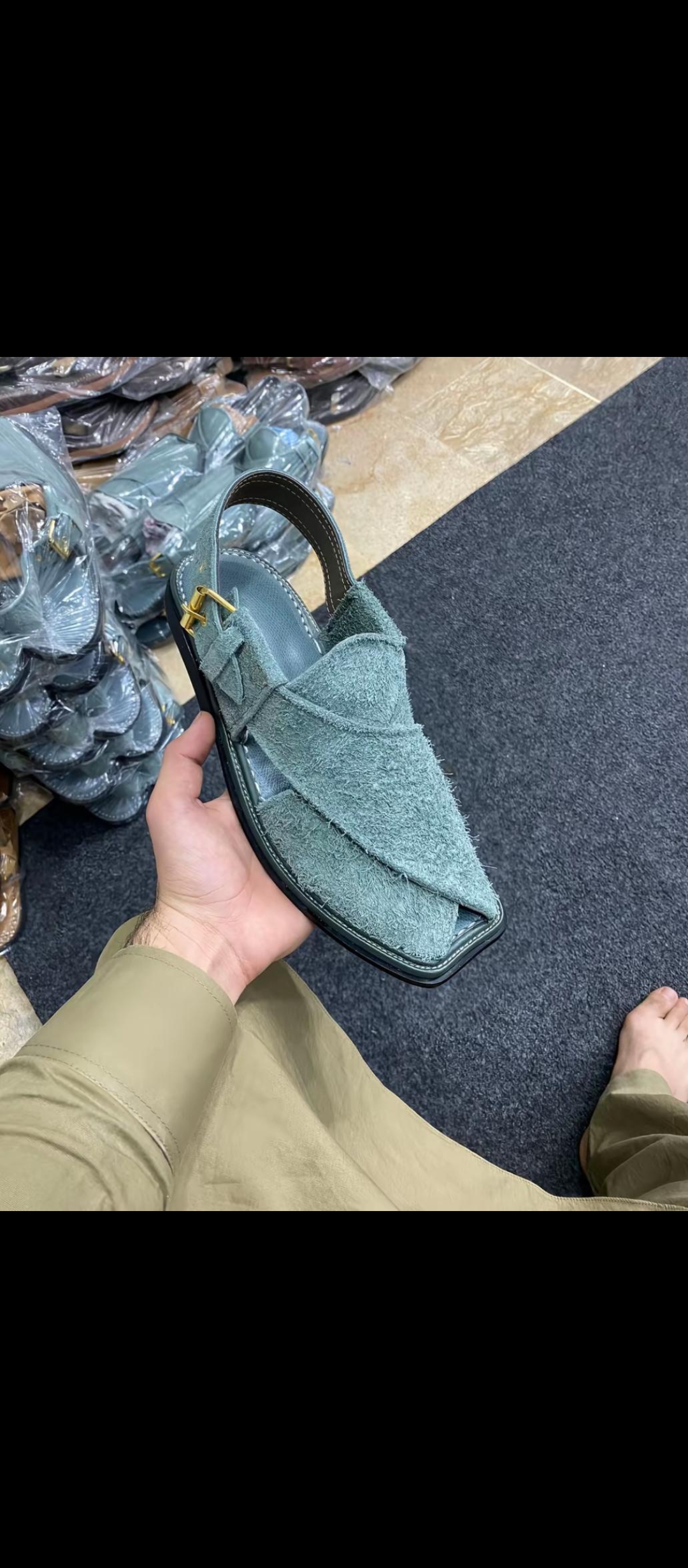 Men’s Peshawari chappal sky blue saber