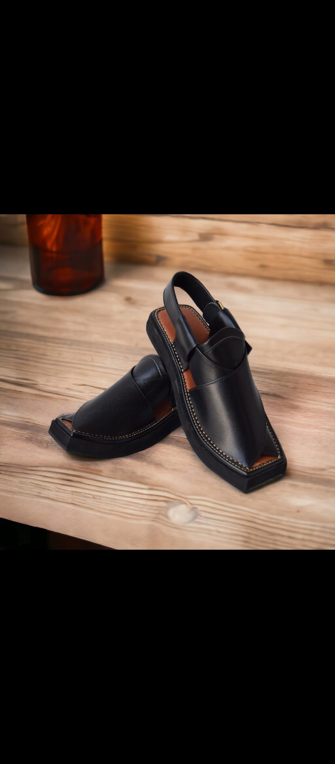 Mens kaptaan Chappal blk