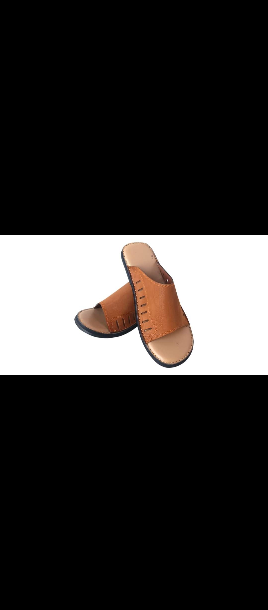 Mens pure leather slippers