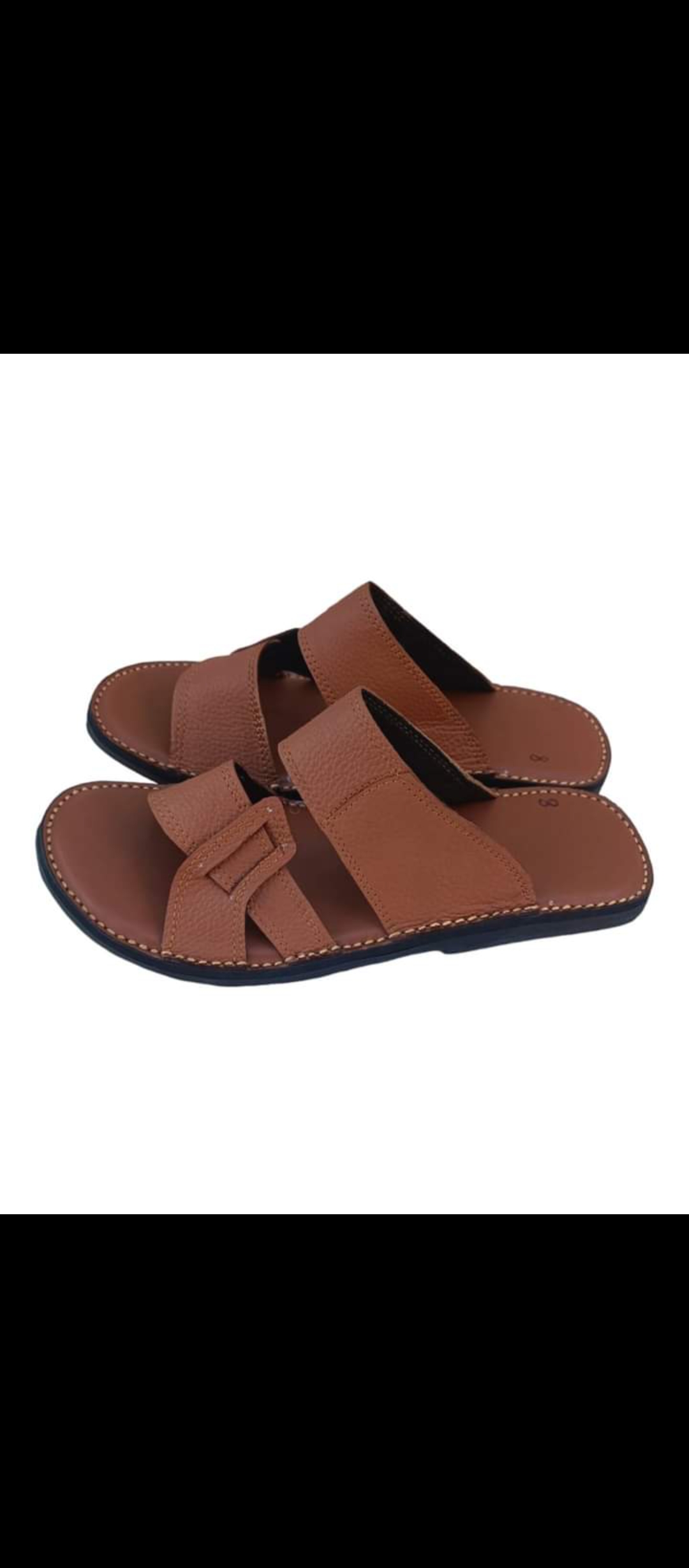 Mens pure leather slippers