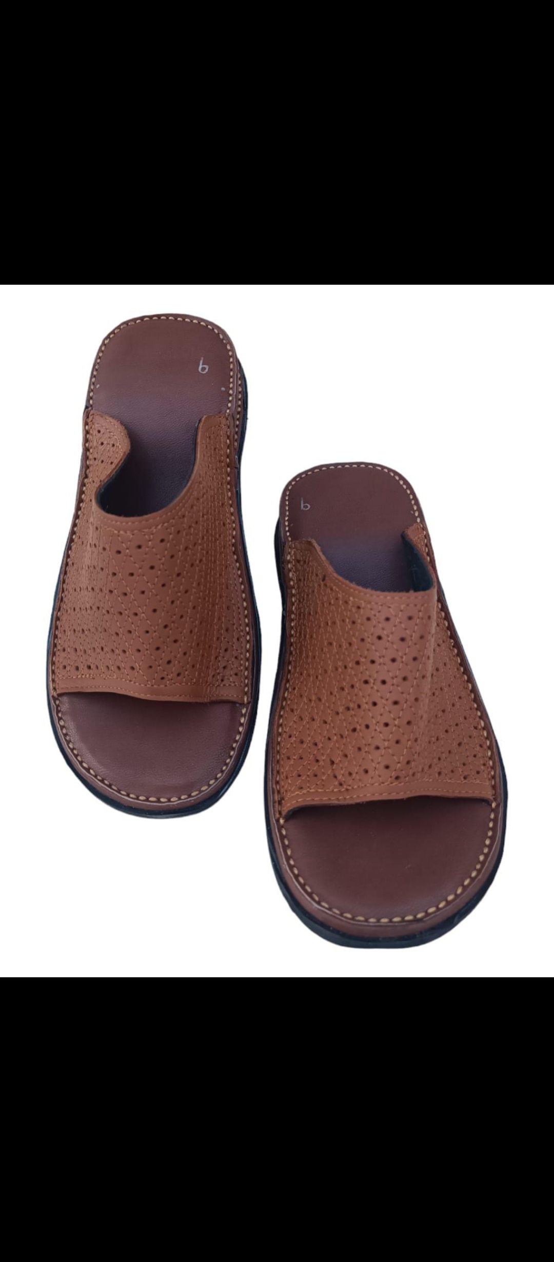 Mens pure leather slippers