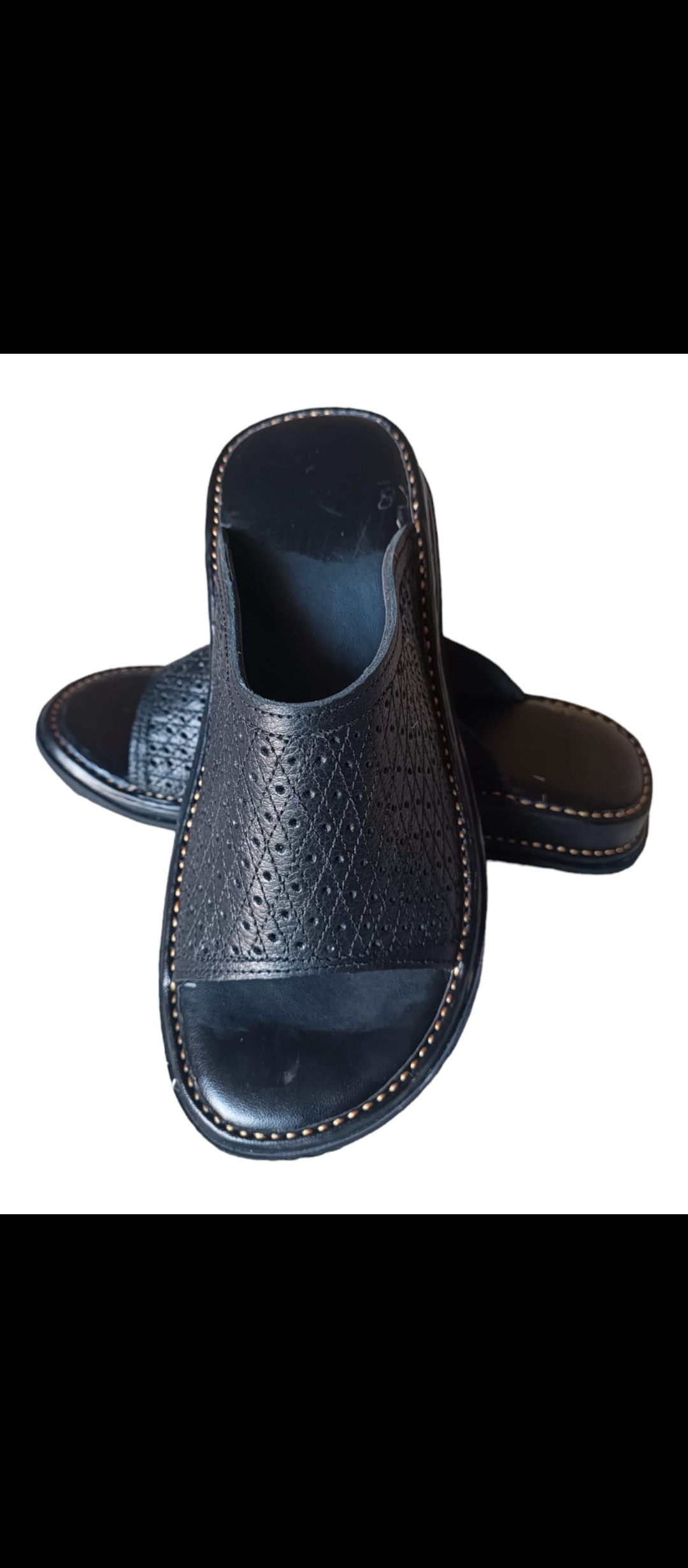 Mens pure leather slippers