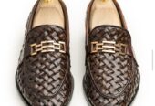 mens Brown, leather cut loafers