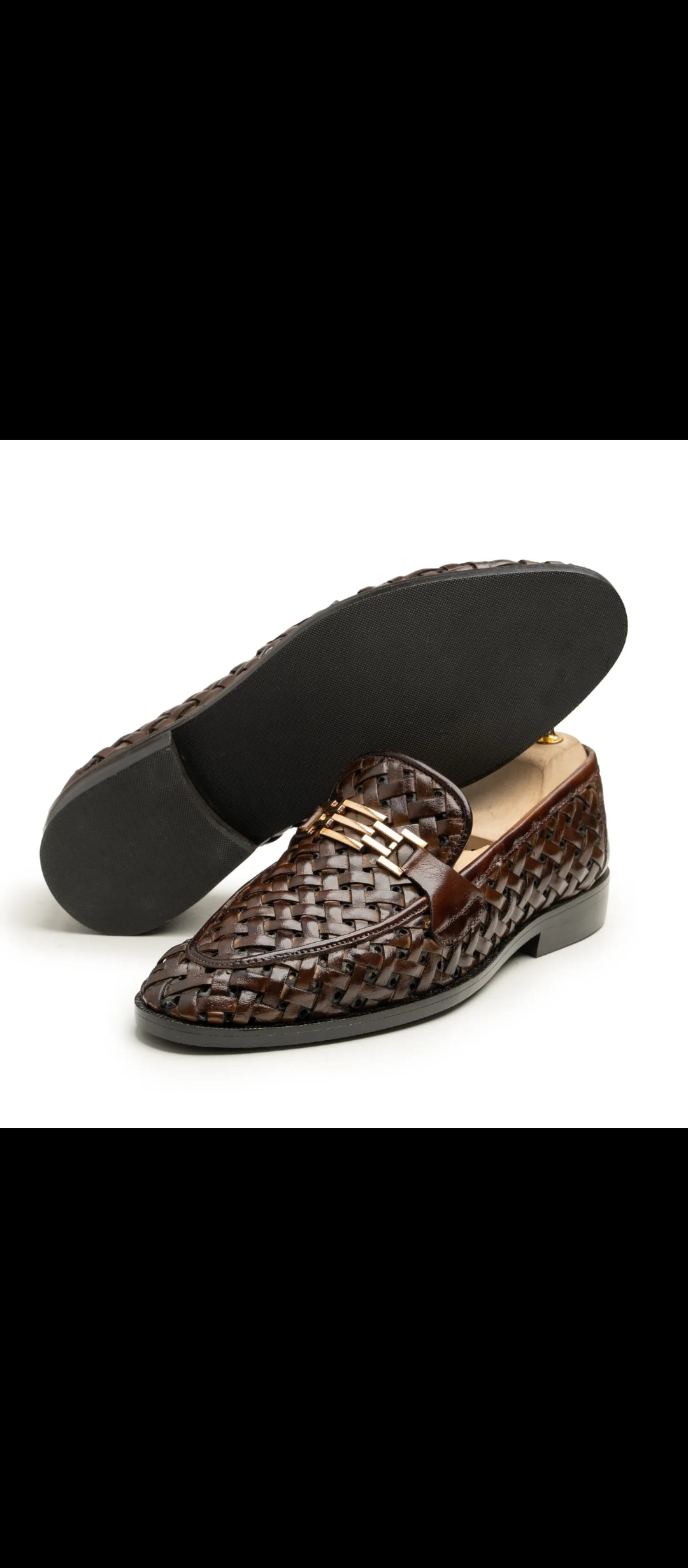 mens Brown, leather cut loafers