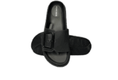 Men’s Black Buckle Slide Slippers