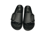 Men’s Black Buckle Slide Slippers
