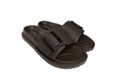 Men’s Black Buckle Slide Slippers