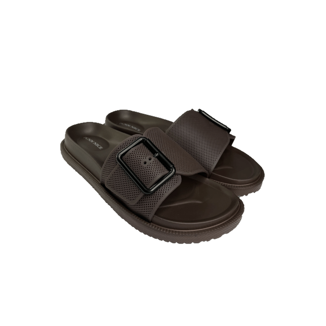 Men’s Black Buckle Slide Slippers