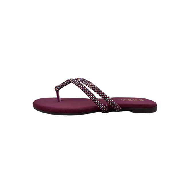 Crystal Slip-On Flat Slippers womens