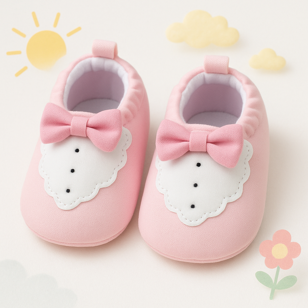 Kids Baby Character Booties Bow Pink – Sunshine