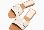 Women’s slippers Crisscross Comfort Slides- White