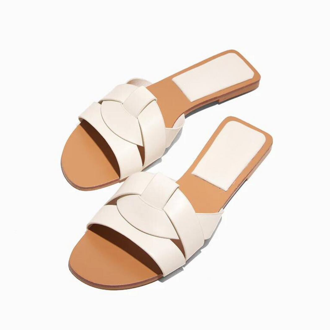 Women’s slippers Crisscross Comfort Slides- White