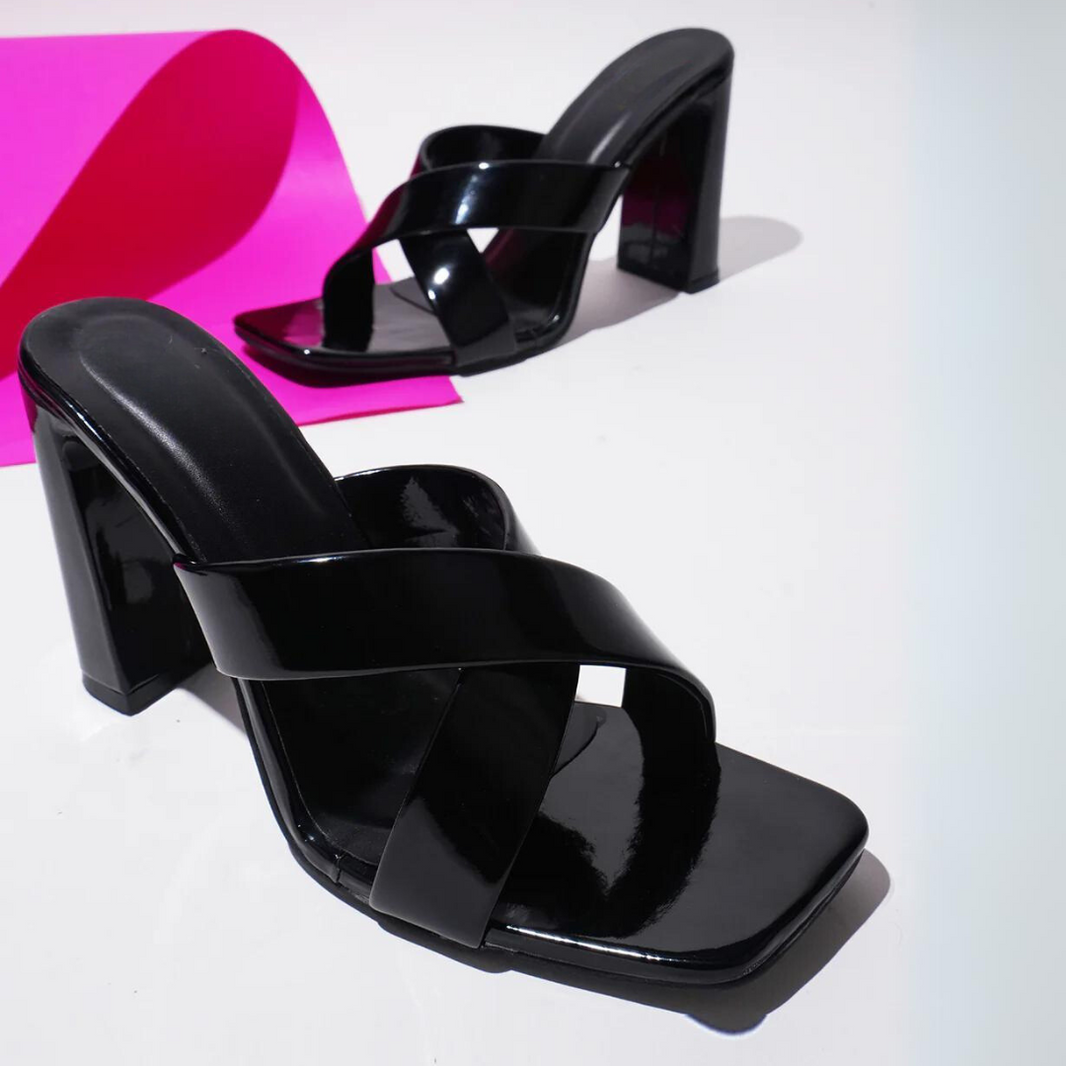 Women’s heels Ava Crisscross Heeled Sandal – Black