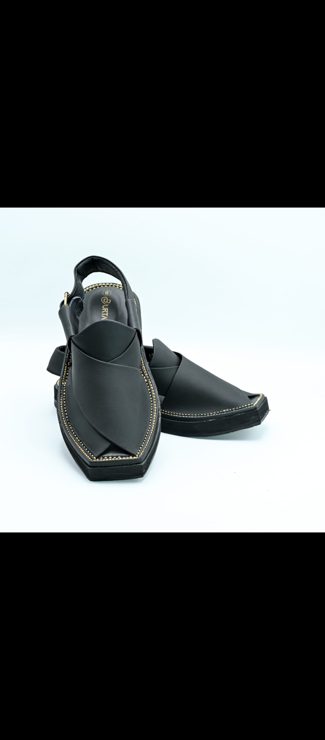 Mens sandals Mat Black chapppal