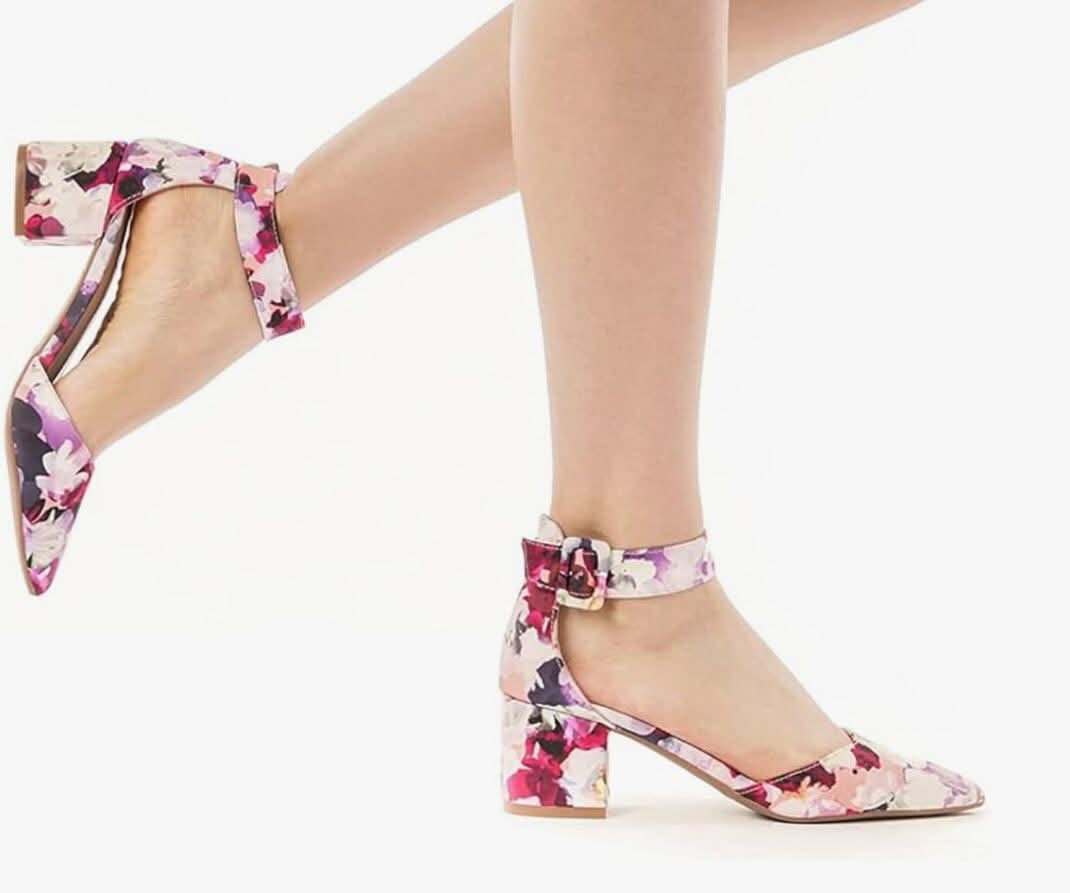 Womens Printed leather heels for all season