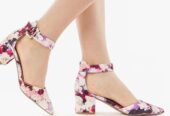 Womens Printed leather heels for all season