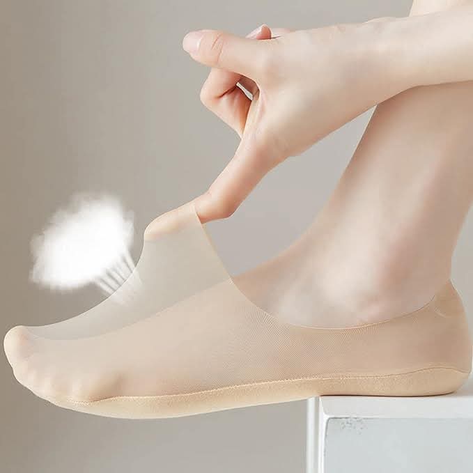 Women’s No Show Socks – Breath courtable Nylon Ice Silk, Non-Slip Silicone, Invisible Low Cut Ankle, Thin & Comfortable
