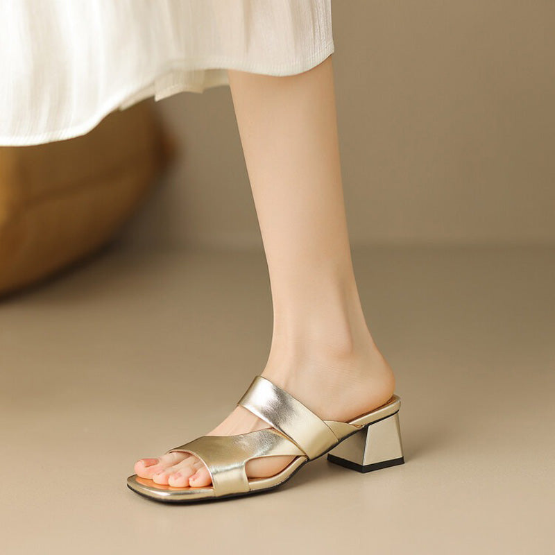 Women’s Salsa Block Heel – Silver/Gold