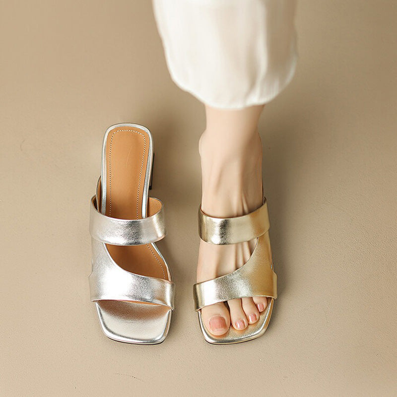 Women’s Salsa Block Heel – Silver/Gold