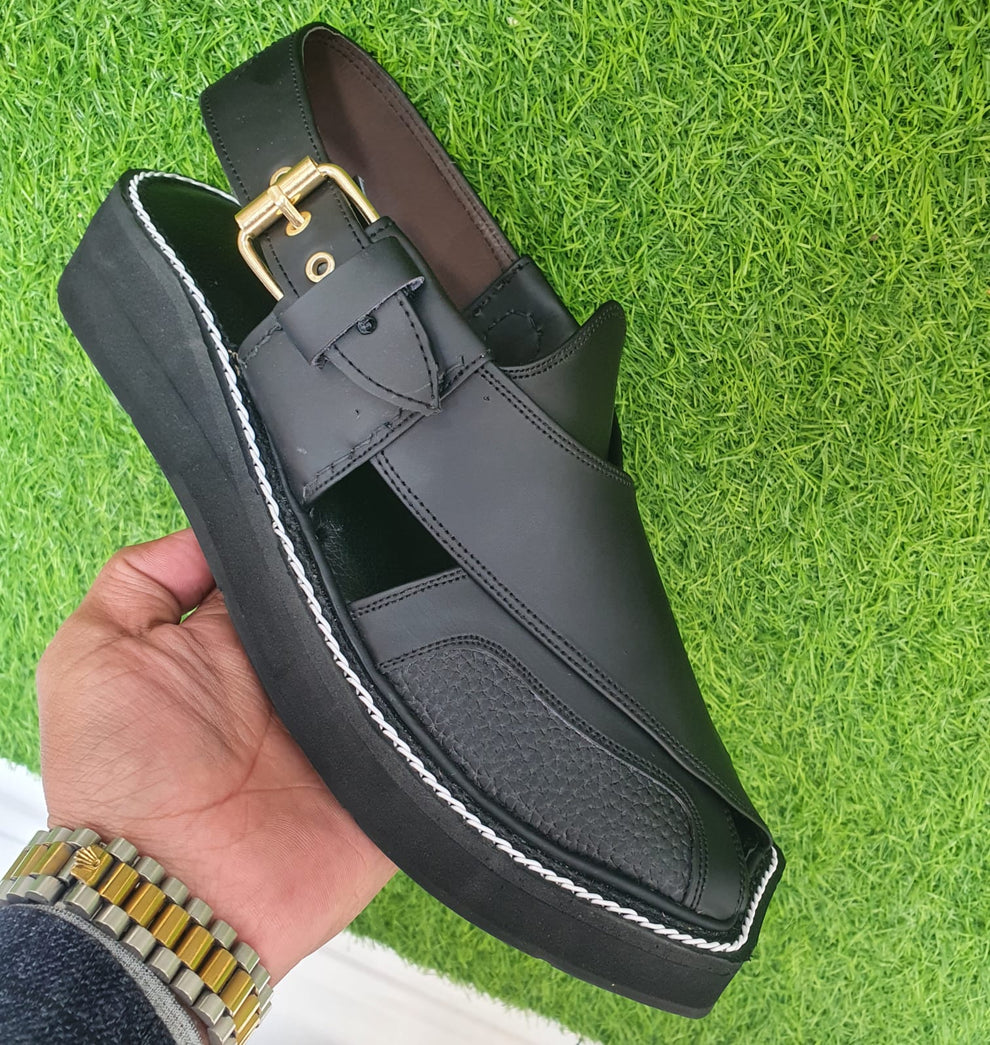 Mens Attractive And Beautiful Design Of Kaptaan Balck Chappal