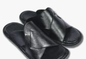 Mens Soft and Easy to wear slippers upper leather soles rubber
