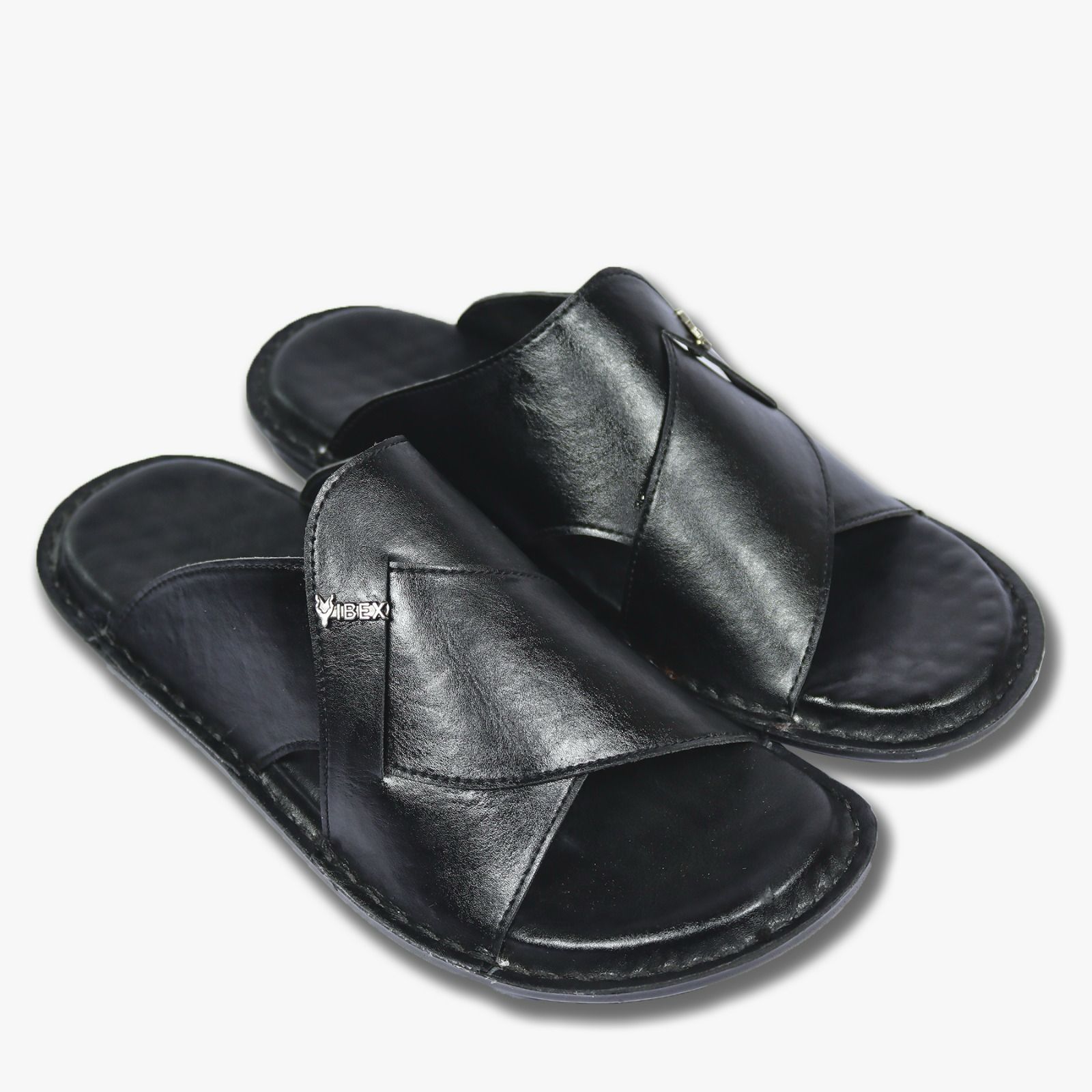 Mens Soft and Easy to wear slippers upper leather soles rubber